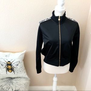 Fila black zip up black sweater logo sweater med